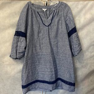 Crown and Ivy blue linen dress, size large